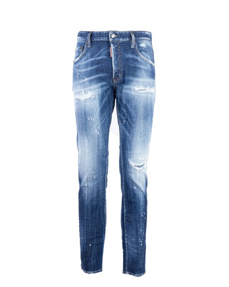 Shop DSQUARED2  Jeans: Dsquared2 jeans in denim di cotone stretch.
Vestibilità slim.
Lavaggio used.
Modello cinque tasche.
Chiusura con bottoni.
Label logata sulla patta.
Composizione: 93% Cotone 4% Poliestere 3% Elastan.
Fabbricato in Romania.. LB1328 S30872-470